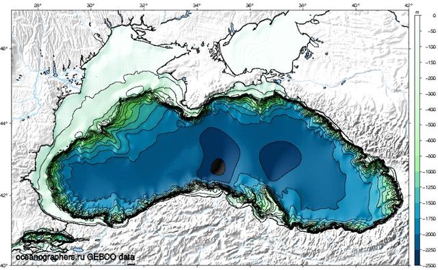 Карта глубин Черного моря 