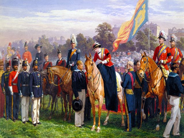 Королева Виктория вручает первые кресты Виктории в Гайд-парке, 26 июня 1857, Джордж Томас