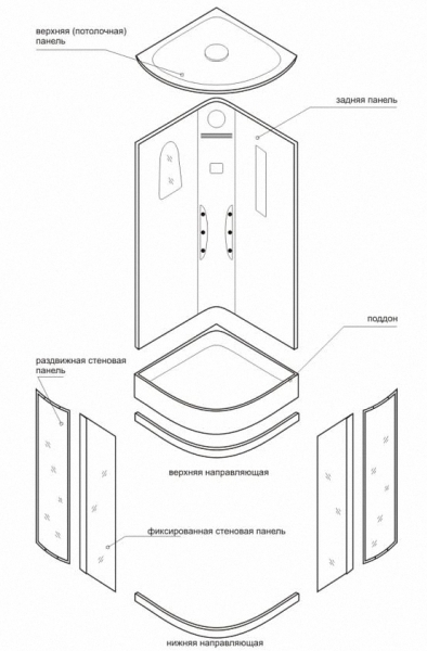 Порядок разборки душевой кабины