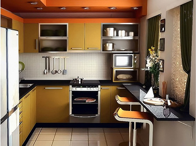 Дизайн интерьера маленькой кухни 