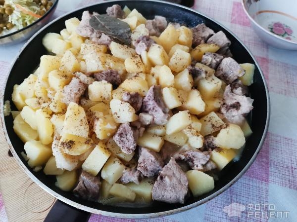 Рецепт: Свинина жареная с картошкой - простецкий деревенский рецепт
