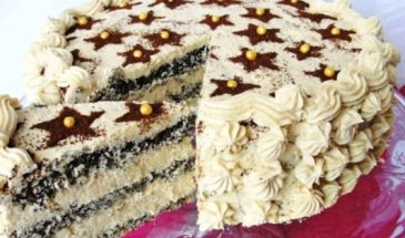 Бисквитный торт с маком и кофе