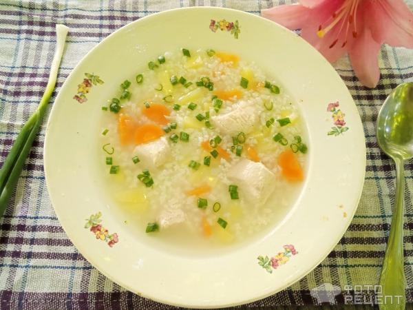 Рецепт: Рисовый суп с куриным филе — для детей