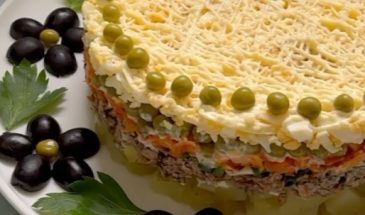 Салат со шпротами и горошком: сытно, вкусно, оригинально