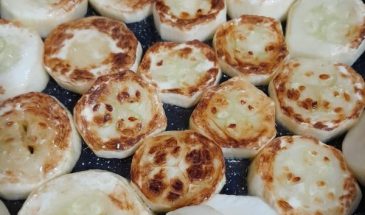 Рецепт: Порционная закуска из жареных кабачков с картофелем — Готовим с детьми — быстро, просто, весело и вкусно:)