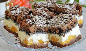 Польский сырник с персиками