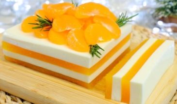 Сметанное желе с мандаринами