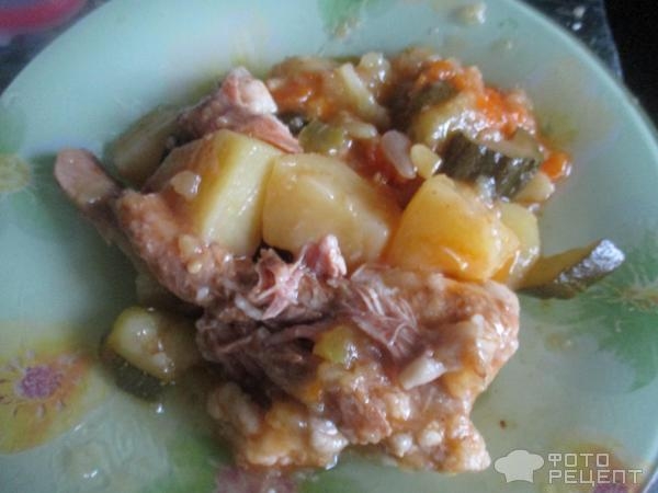 Рецепт: Рагу овощное - со свиными ребрышками