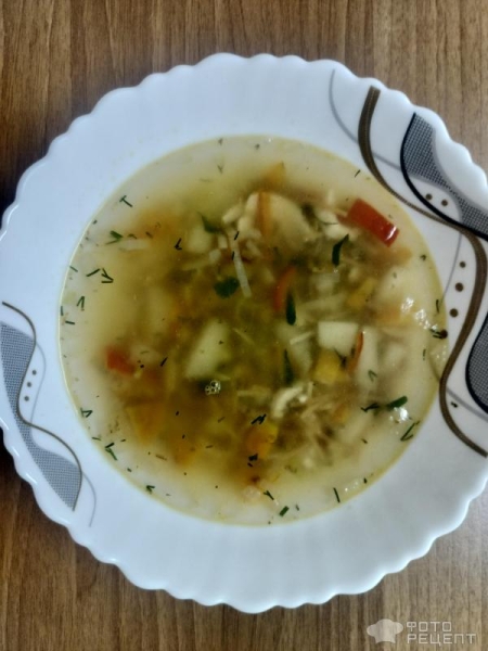 Рецепт: Куриный суп с вермишелью - с жаренной вермишелью
