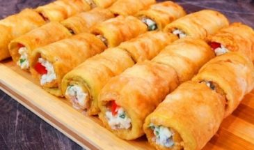 Рулетики из жареных кабачков с начинкой