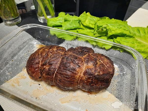 Рецепт: Ростбиф - Ро́стбиф (от англ. Roast beef — дословно «запечённая говядина»)