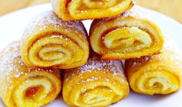 Рулетики из песочного теста с вареньем