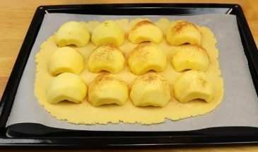 Пирог с половинками яблок к чаю