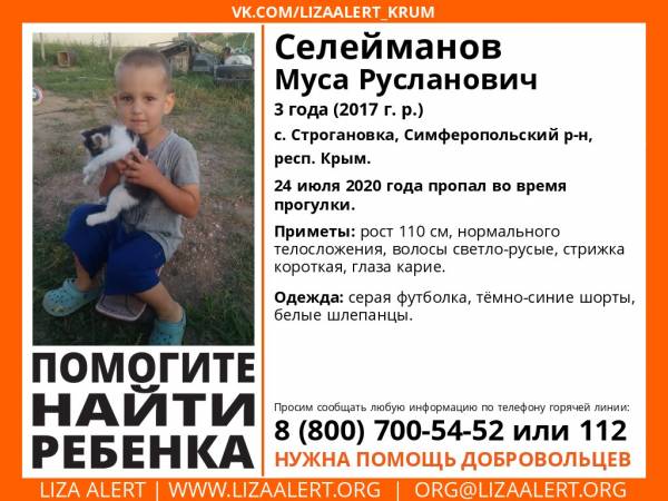 Пропавшего под Симферополем мальчика ищут около 2 тысяч человек
