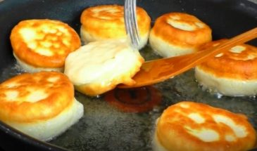 Золотистые оладьи на кефире. Пышные, даже на следующий день: муж просит готовить их каждый день