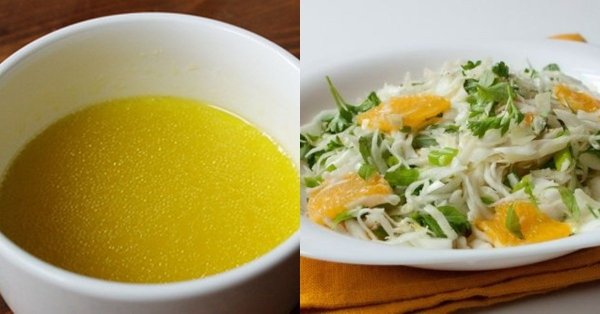 Салат с апельсином и капустой