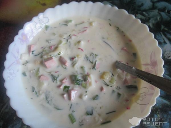 Рецепт: Окрошка на кефире - освежающий полезный суп
