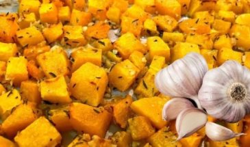 Жареная тыква с чесноком