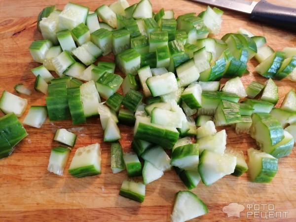 Рецепт: Салат из куриной грудки - с шампиньонами и овощами