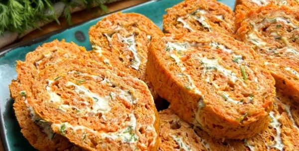 Закусочный рулет из моркови: рецепт постого блюда для праздников и в будни