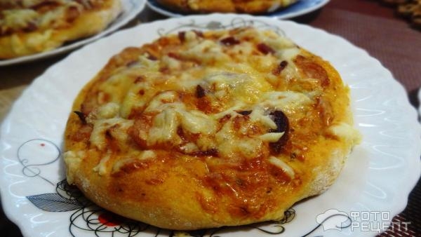 Рецепт: Пресное тесто для пиццы — Отличное, пышное тесто.