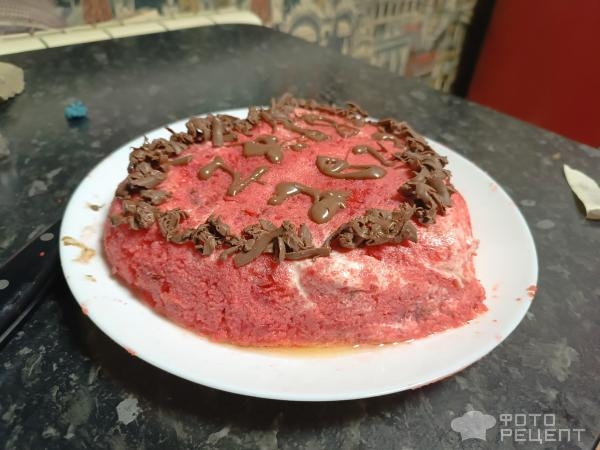Рецепт: Торт «Красный бархат» — Со вкусом сыра