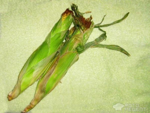 Рецепт: Кукуруза вареная — в листьях