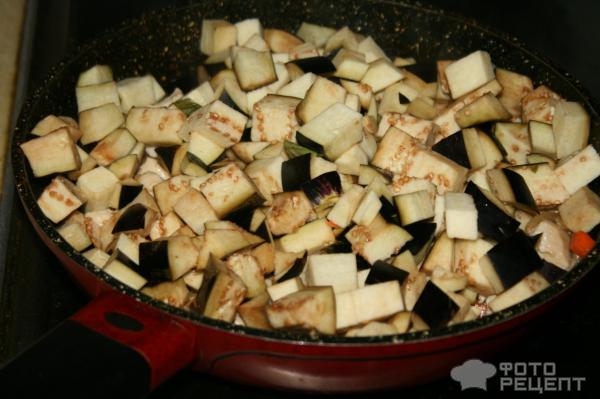 Рецепт: Куриное филе с баклажанами - С базиликом и овощами