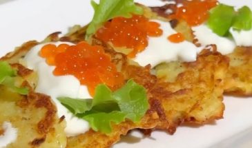 Деруны с икрой лосося: рецепт изысканного блюда