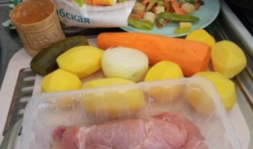 Рецепт: Запеченная свинина — С овощами. В духовке.