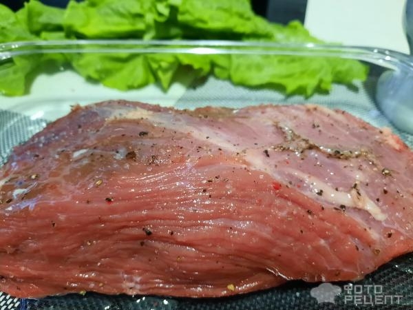 Рецепт: Ростбиф - Ро́стбиф (от англ. Roast beef — дословно «запечённая говядина»)