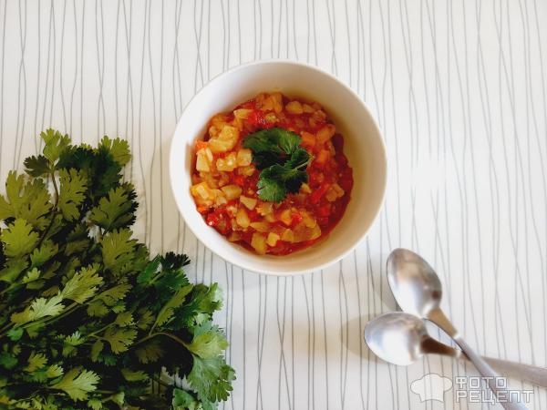 Рецепт: Баклажанная икра с помидорами и сладким перцем - вкусная закуска для всей семьи