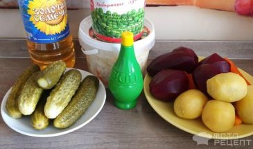 Рецепт: Винегрет «Нежный» — С зелёным горошком