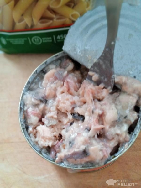 Рецепт: Паста с рыбным соусом - " А- ля пенне с лососем" или паста с консервой