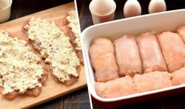 Куриные рулетики с сыром и грибами