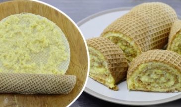 Рулет из вафельных коржей