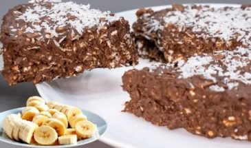 Овсяный пирог с бананом и какао