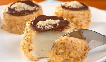 Молочный десерт с орехами