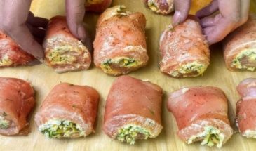 Мясные рулетики с зеленью и сыром