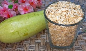Кабачковый пирог с овсянкой на сковороде