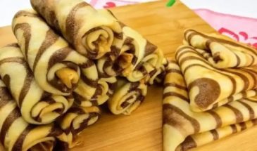 Двухцветные блинчики на молоке