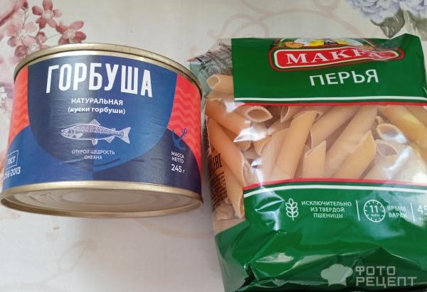 Рецепт: Паста с рыбным соусом — » А- ля пенне с лососем» или паста с консервой