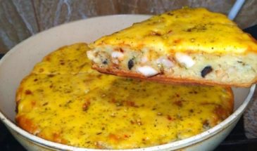 Пирог с курицей на сковороде