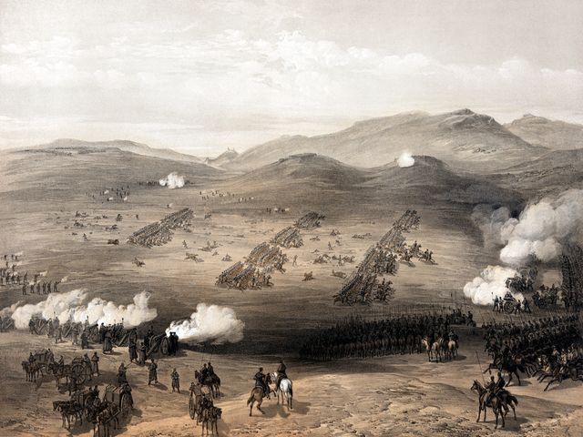 Картина «Атака лёгкой кавалерии под Балаклавой» Вильяма Симпсона (1855)