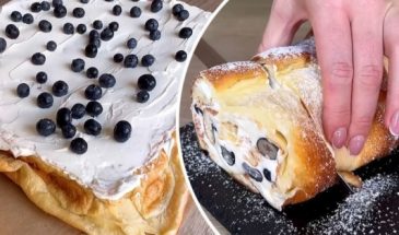 Рулет со сливочным кремом и ягодами