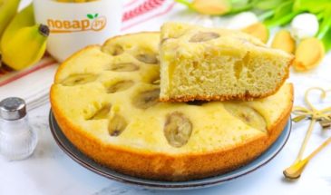 Банановый пирог на сковороде