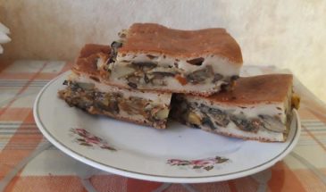 Рецепт: Пирог с картофелем и грибами — Сытный и вкусный пирог для всей семьи!