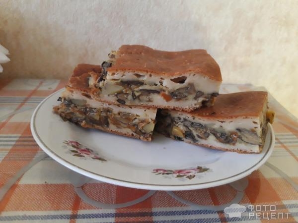 Рецепт: Пирог с картофелем и грибами — Сытный и вкусный пирог для всей семьи!