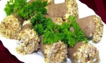 Закусочные рулеты из языка с орехами: рецепт невероятно вкусного блюда