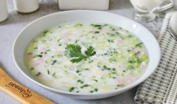 Белая окрошка на сыворотке